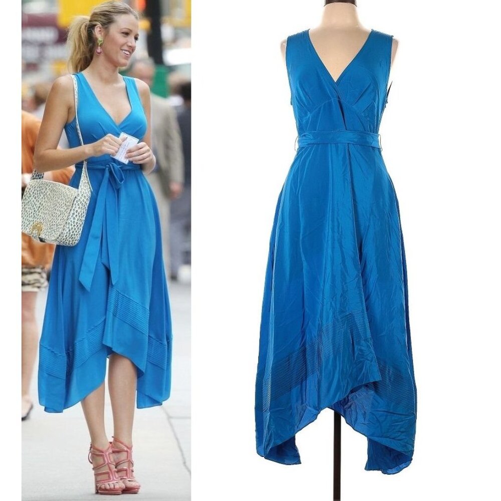 ASO GOSSIP GIRL SERENA VAN DER WOODSEN BLAKE LIVELY Miro Silk Dress RARE BOHO